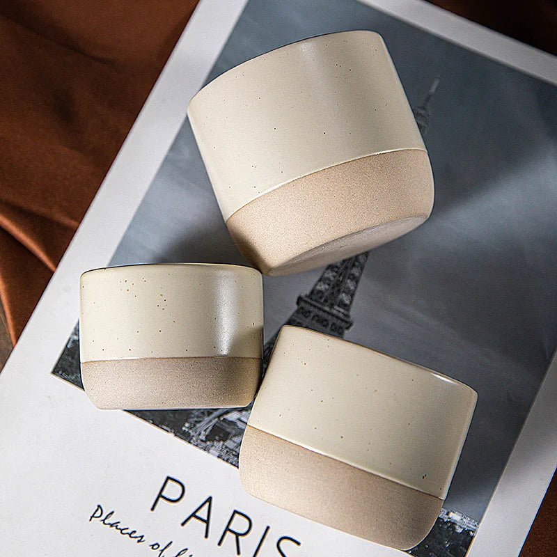 Vintage Ceramic Espresso Coffee Mug - Japanese Style Stoneware