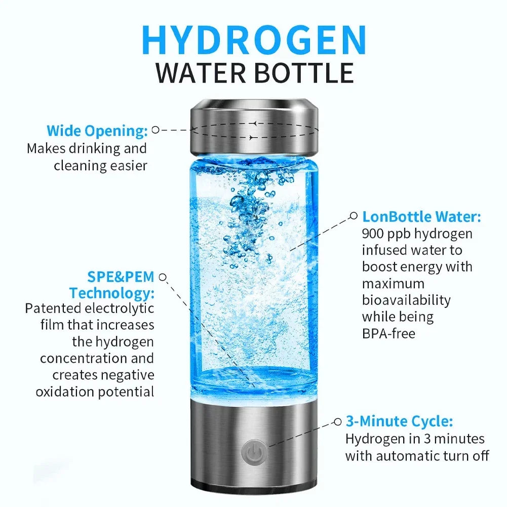 Hydrogen Water Bottle Generator - Alkaline Ionizer USB Cup