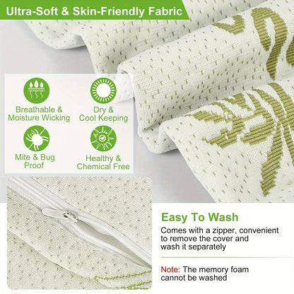 Bamboo Memory Foam Pillow - Cervical Orthopedic Neck Support