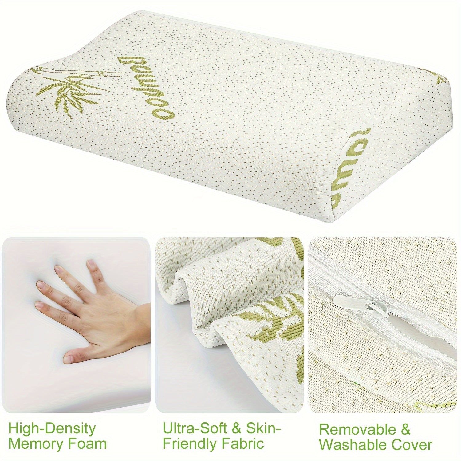 Bamboo Memory Foam Pillow - Cervical Orthopedic Neck Support